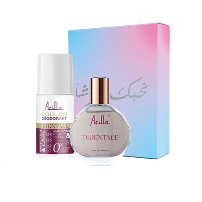 Coffret Oriental Acilla — Parfum 50ml + Roll’On 50ml | Oud, Gaiac, Copahu | Ambré Vanillé