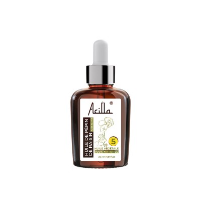 Huile de Pépin de Raisin Acilla — Peau Grasse & Cheveux Abîmés | Légère, Antioxydante | 30ml