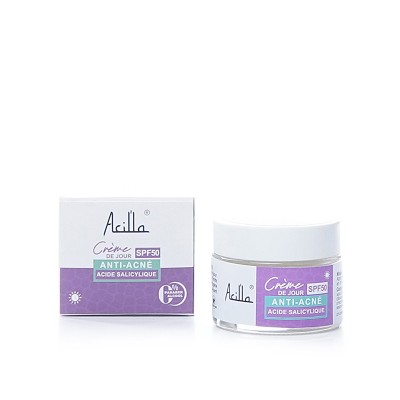 Crème de Jour Anti-Acné Acilla SPF50 — Hydratation & Protection