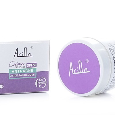 Crème de Jour Anti-Acné Acilla SPF50 — Hydratation & Protection